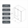 NicBex Shower Door 76"H Frameless 1 Fixed and 1 Shifted Shower Doors 304 Stainless Steel with Adjustable Soft Closing Function, Chrome - 3 of 4