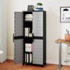 Costway Plastic Storage Cabinet 68" H Vertical Storage Shelving Unit for Office Gray - 4 of 4