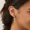 Pearl Earrings: 14k Gold-plated Cubic Zirconia Accented Pearl Drop Dangle Wedding Engagement Earrings For Women Bridal Bridesmaid - 2 of 4