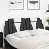 vidaXL Headboard Cushion Black/White Faux Leather 53.9"x1.2"x19.3" - Ultra-Soft Foam Back Pillow w/Straps - 3 of 4