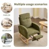 Modern Accent Rocking Chair Rocking Chair with Solid Wood Legs, Upholstered Nursery Glider Rocker, Comfy Armchair with High Backrest Teddy - 2 of 4