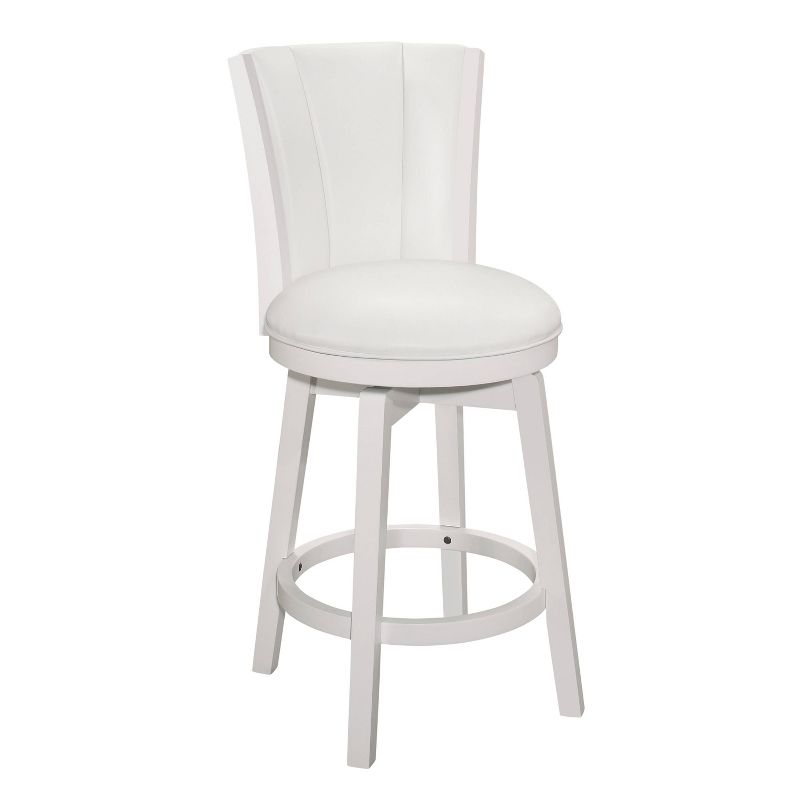 Gianna Wood Swivel Counter Height Barstool with Upholstered Back White - Hillsdale Furniture, 1 of 14