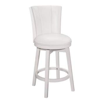 Gianna Wood Swivel Counter Height Barstool with Upholstered Back White - Hillsdale Furniture