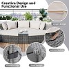 Coolbibila-6-Piece Patio Outdoor Conversation Round Sofa Set, PE Wicker Separate Seating Group With Coffee Table, Atio Furniture Set 6 Piece - 3 of 4