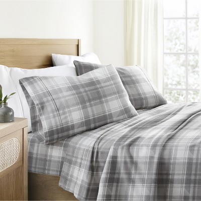 Classic Plaid Cotton Flannel Sheets,  4PC Super Soft Bed Sheets, Easy Care, Classic Plaid Design - Becky Cameron