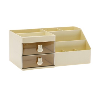 Unique Bargains Makeup Organizer W/ 2 Drawer 8 Grids 1 Pc
