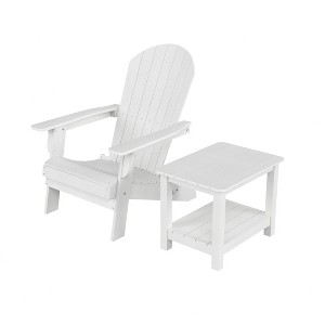 WestinTrends Tuscany HIPS¬¨‚Ä†Outdoor¬¨‚Ä†Patio¬¨‚Ä†Folding¬¨‚Ä†Adirondack¬¨‚Ä†Chair with Side Table (2-Piece Set) - 1 of 4
