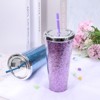 Unique Bargains Acrylic Double Wall with Lid and Straw Transparent Sequins Tumbler - 4 of 4