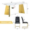 ModernLuxe 7 PCS Dining Table Set for 6, Modern Dining Set with 6 Upholstered Dining Chairs & Gold Stainless Steel Butterfly Legs, Black/White - 3 of 4