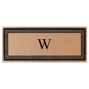 A1HC Natural Coir and PVC Backing Classic Border Flock Monogrammed Door Mat, Anti-Shed Entry Doormat - 1 of 4