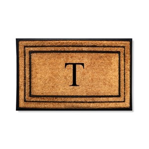 A1HC Natural Coir & Rubber Monogrammed 30"X60" Door Mat, Heavy Duty, Non-Slip Outdoor Entry Doormats - 1 of 4