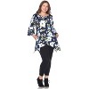 Women's Plus Size Floral Printed Blanche Tunic Top with Pockets - White Mark - 2 of 3