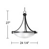 Possini Euro Design Deco Oil Rubbed Bronze Pendant Chandelier 24 1/4" Wide Modern White Marbled Bowl Glass 5-Light Fixture for Dining Room Kitchen - 3 of 3