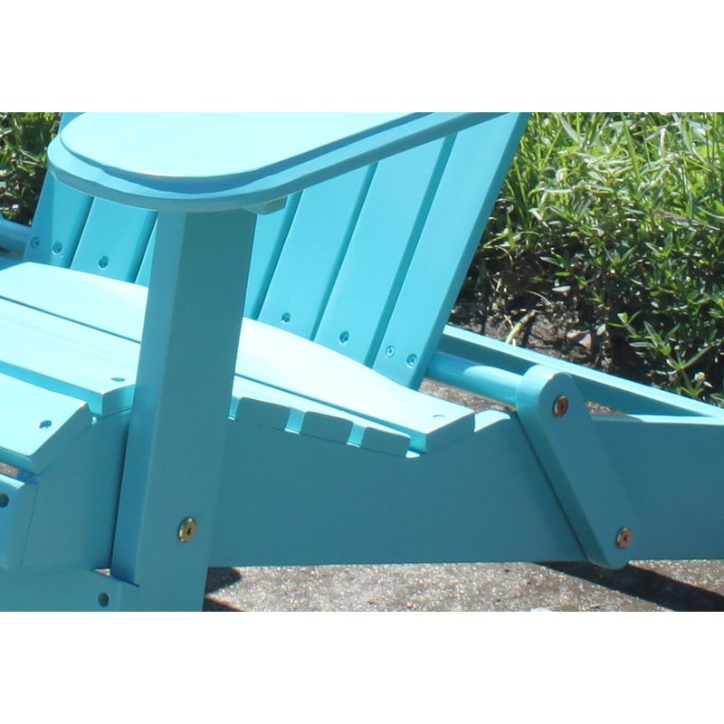Northbeam Outdoor Lawn Garden Portable Foldable Wooden Adirondack Accent Chair, Deck, Porch, Pool and Patio Seating with 250 Pound Capacity, Teal, 4 of 7