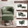 Accent Chair with Ottoman Modern Barrel Chair Footrest Mid Century Upholstered Armchair for Living Room Bedroom Office - 4 of 4