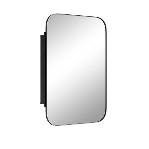 Dovelina Iron Frame Arched Wall Mirror Cabinet Multifunctional Wall-Mounted Mirrored Cabinet with Magnetic Doors - 1 of 4