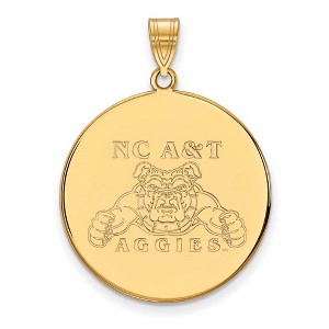 Black Bow Jewelry 10k Yellow Gold North Carolina A&T State Aggies NCAA Extra Large Pendant - 1 of 3