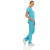 MediChic Women's V-Neck Scrub Set Straight Leg Six Pocket Cargo Scrub Pants with 4-Way Stretch Scrubs Sets - 3 of 4