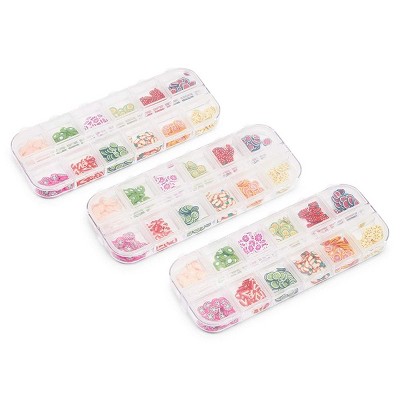 Okuna Outpost 3 Pack 3D Fruit Nail Charms Kit for Manicure Nail Decoration, DIY Slime, Arts & Crafts Embellishments, 12 Designs