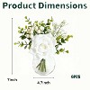 6 Pcs Artificial Flowers in Vase, Lifelike Fake Rose Eucalyptus Leaves & Baby Breath, Faux Flower Arrangements for Wedding Bride Bouquets Table Decor - 2 of 4