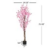 Sapphtopaz Artificial Tree with Pot, Faux Plants Artificial Trees Indoor with Natural Wood Trunk, Home Decor - 4 of 4