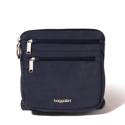 Baggallini Securtex Crossbody-tas tegen diefstal, Print middernachtbloesem, One Size