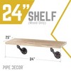 RESTORE Driftwood Tan 24 in. Wood Shelf (Wood Only) by Pipe Decor - 3 of 4