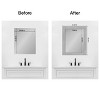 Amanti Art Mirror Makeover Bathroom Mirror Frame Border Kit - Fully Assembled Peel and Stick Frame - Mirror NOT Included - Vista Brushed Nickel Trim - 4 of 4