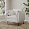 TOAOTBNBO Upholstered Accent Chair with Birch Wood Leg, Sofa Armchair with Soft Cushion Club Chair for Bedroom, Beige - 4 of 4