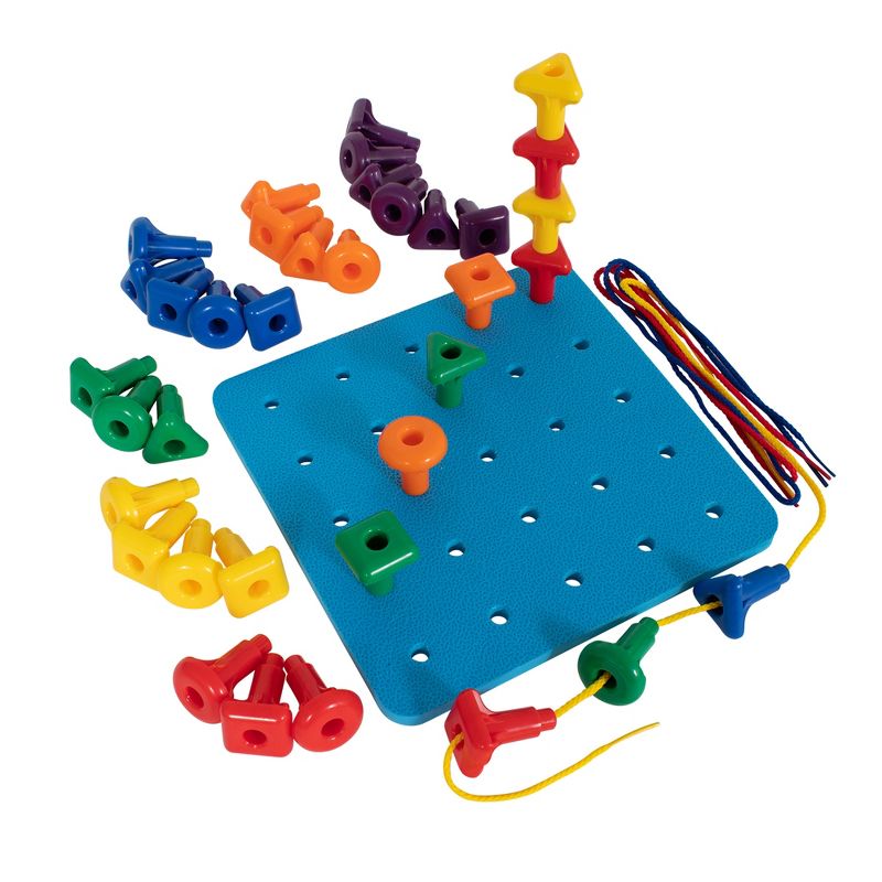 edxeducation Stacking Shape Pegs & Pegboard Set, 2 of 5