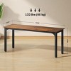 70.9" Rustic Industrial Computer Desk with Sturdy Steel Frame, Large Writing Table for Home Office or Study -3irtyhousy - 4 of 4
