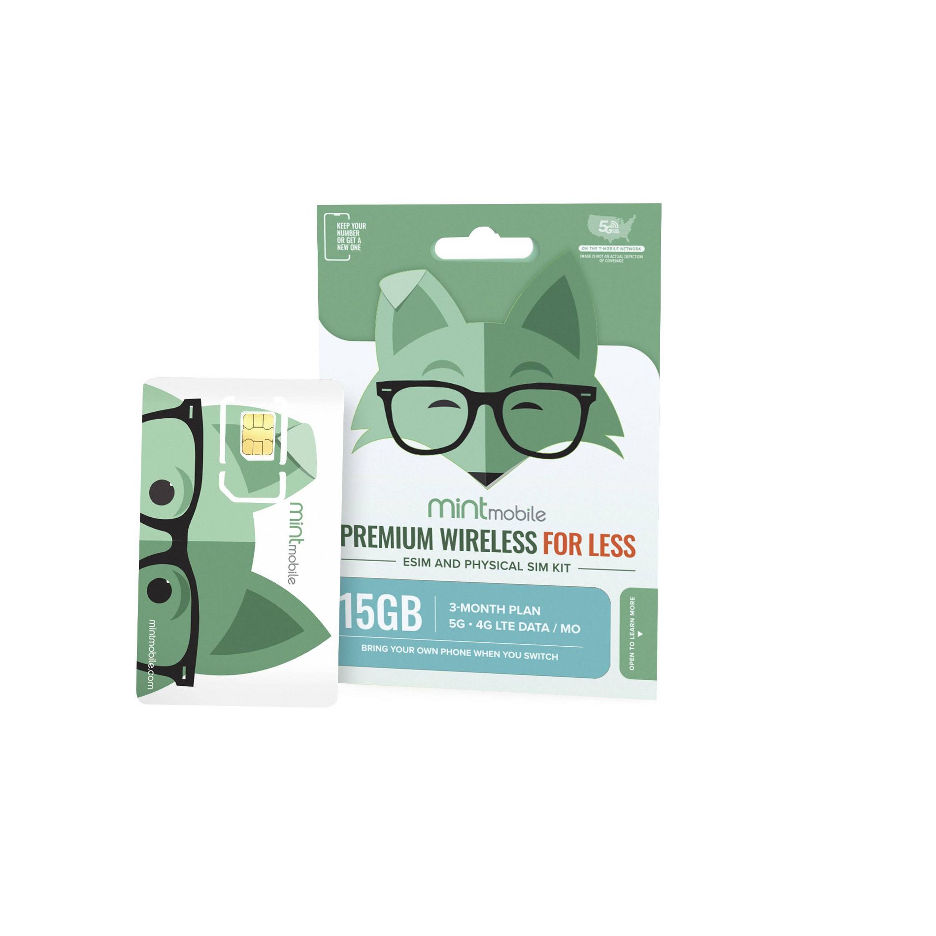 Mint Mobile 3 Month 15GB/mo Plan SIM Kit
