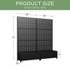 Wooakway Black Metal Planter Box with Trellis Raised Garden Bed with Arbor Privacy Screen with Wheels - 4 of 4