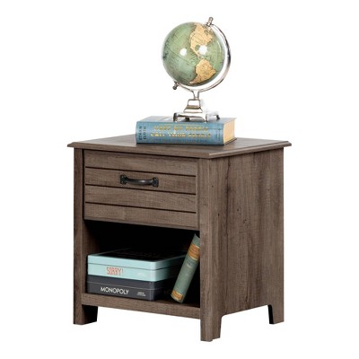 Fall Oak 1-Drawer Nightstand with Open Storage