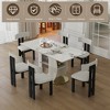 KWPZQEB 63" Rectangular Dining Table, Modern Dining Room Table with Sintered Stone Tabletop, Acrylic Door Cabinet & Solid Wood Base for Apartment - 4 of 4