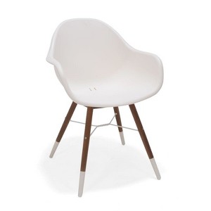 Amazonia 2pc recycled resin and 100 FSC Wood chair set white - 1 of 1