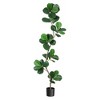 5/ 6/ 7FT Artificial Fiddle Leaf Fig Tree in Black Nursery Pot,Faux Potted Tree for Home Decor, Fake Rubber Tree for Indoor Office Living Room - 3 of 4