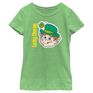 Girl's Lucky Charms Leprechaun Face T-Shirt - 1 of 4