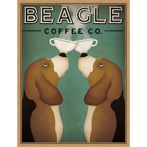 Amanti Art Beagle Coffee Co by Ryan Fowler Canvas Wall Art Print Framed 18-in. x 24-in. - 1 of 4