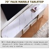 SinCiDo Luxury 70" Fluted TV Stand, Modern TV Console for TVs Up to 80 inches, Faux Marble Top & Curved Design - 3 of 4