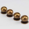 attop 4Pcs 1-1/8 Inch Round Solid Brass Pulls Antique Brass Cabinet Drawer Knobs Handles Modern Kitchen Handles Knobs - 2 of 4