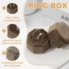 Unique Bargains Velvet Octagon Wedding Proposal Engagement 2 Slot Jewelry Storage Ring Box - 3 of 4