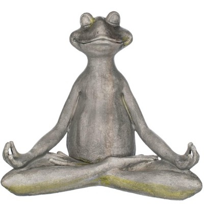 Sullivans Yoga Resin Frog Figurine 15"H Gray