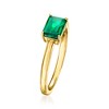 Pure Collection by Ross-Simons 0.60 Carat Lab-Grown Emerald Ring in 18kt Gold Vermeil - 3 of 4