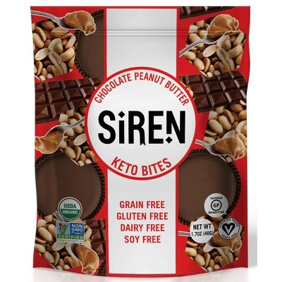 Siren Organic Chocolate Peanut Butter Filled Keto Bites - 1.7oz