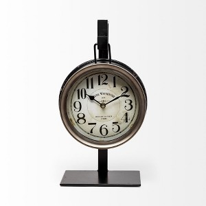 HomeRoots Metallic Brown Metal Hanging Desk Table Clock - 1 of 4