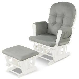 Costway Glider and Ottoman Cushion Set Wood Baby Nursery Rocking Chair - 1 of 4