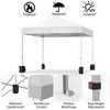 Pop Up Canopy Gazebo - 10x10 Ft Instant Shelter Tent with Wheeled Bag, UV50+ & Waterproof, 1-Person Setup for Camping Beach, White - 4 of 4