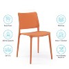 WRGHOME Garden Modern Outdoor/Indoor Plastic Resin Stacking Patio Dining Side Chair  (Set of 2) - 3 of 4