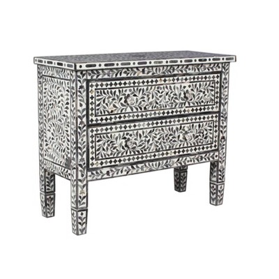 Kennedy 2 Drawers Accent Chest Gray/White - Treasure Trove Accents